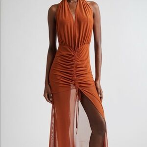 Kim shui ruched halter dress NWT